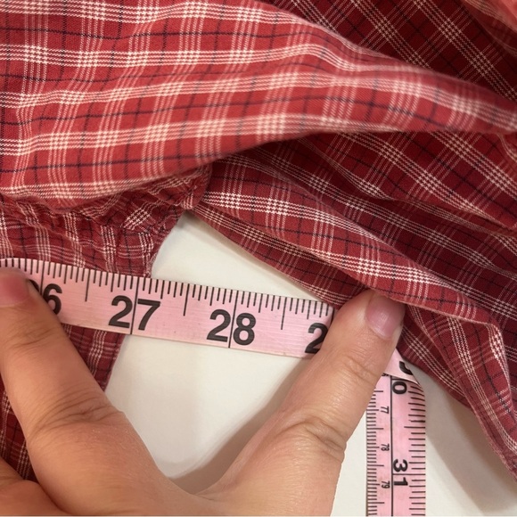 Men’s Timberland Weathergear Short Sleeve Red White Plaid Button Down Shirt XL - Picture 3 of 8